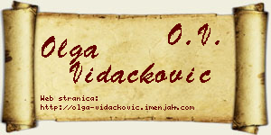 Olga Vidačković vizit kartica